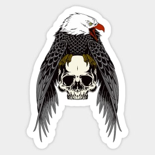 Eagle sitting on the skull Sticker